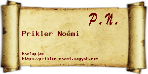 Prikler Noémi névjegykártya